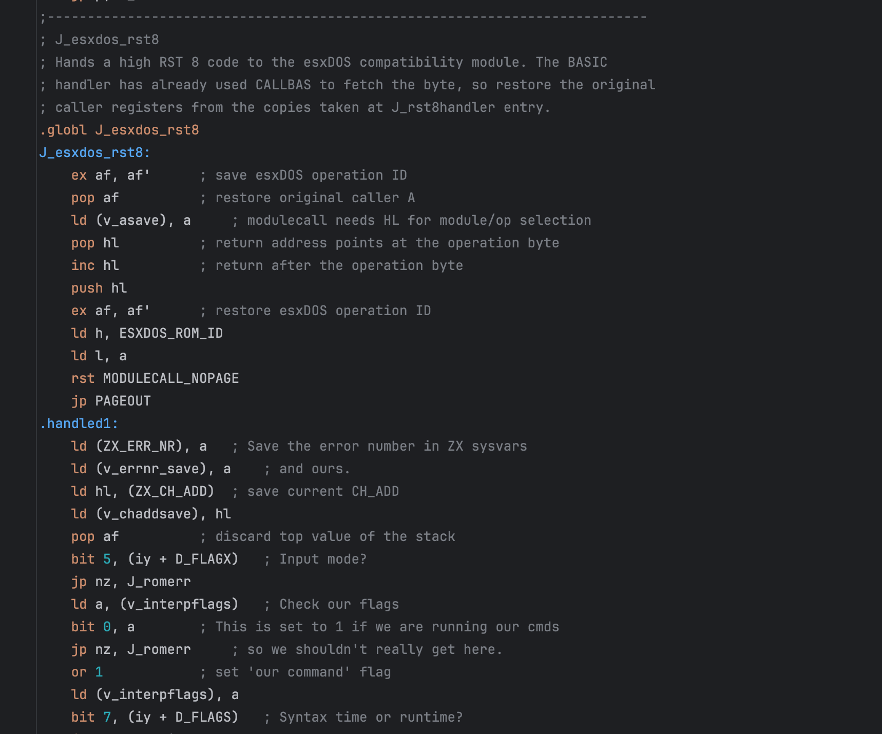 A piece of glue code