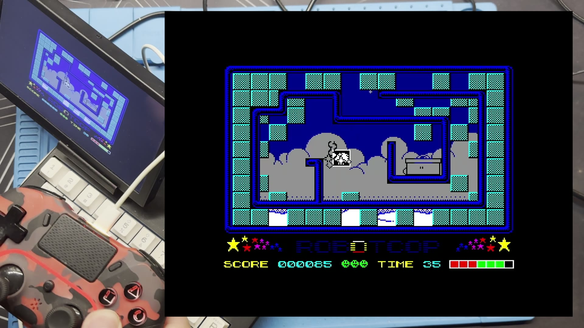 USB gamepad used to play a Kempston game